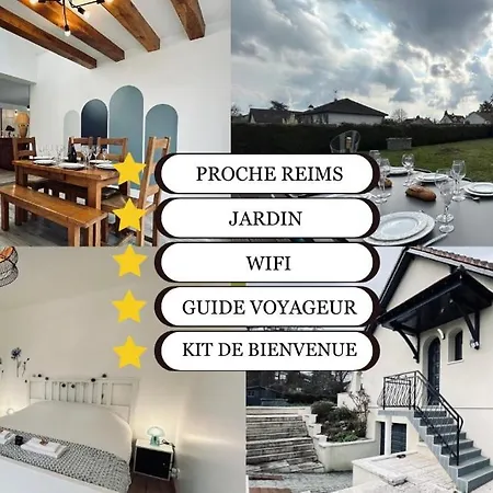 Tatil Evi La Maison Des Vignes 3chambres Jardin Proche Reims *